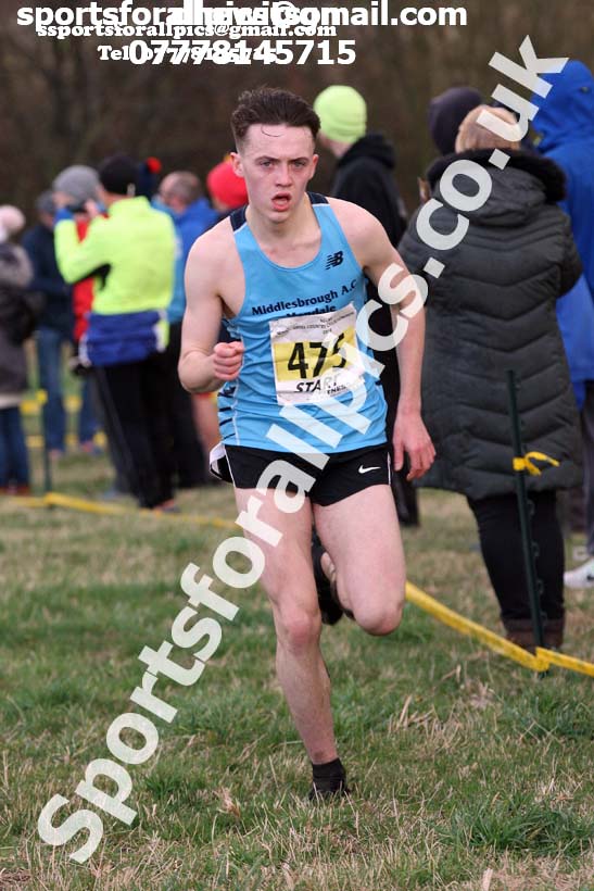 Mens under-17s North Eastern Cross Country, 2018 Northern Cross Country Champs., Wrekenton, Gateshead. Photo:  David T. Hewitson/Sports for All Pics